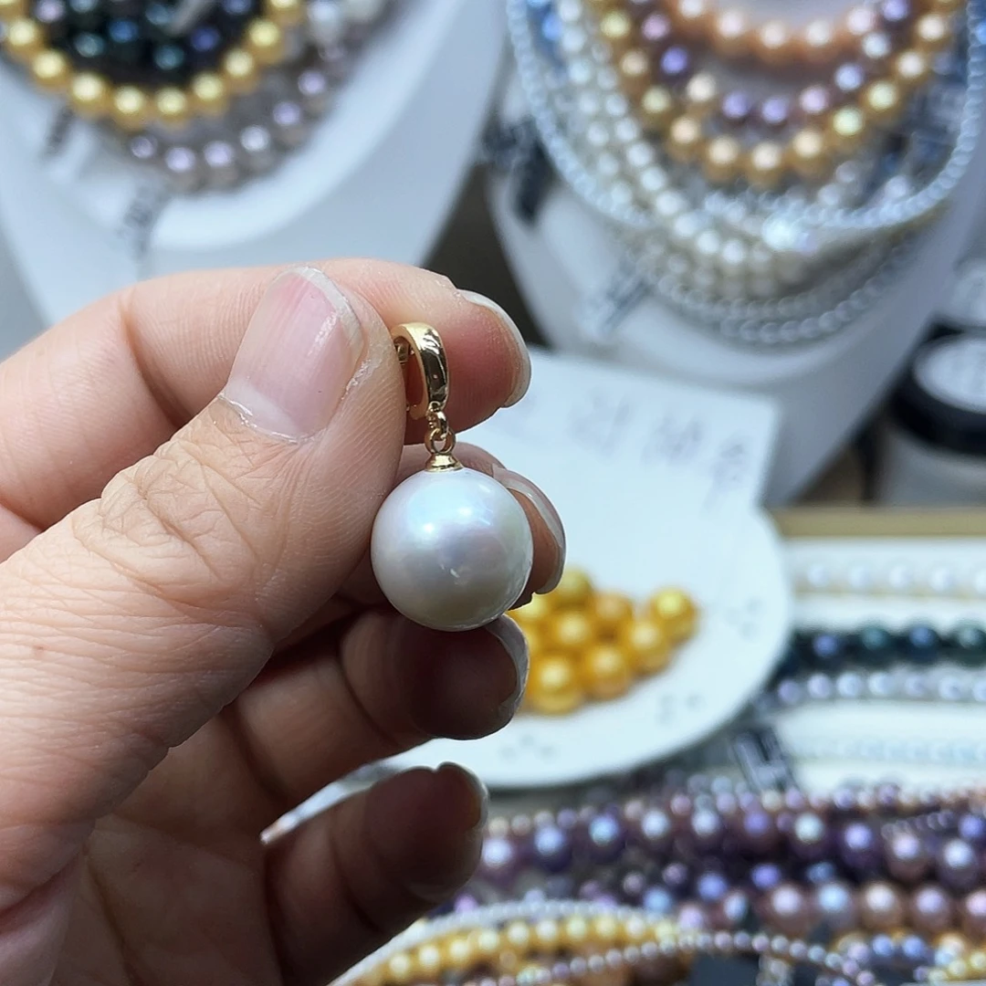 淡水珍珠耳饰银S925镶嵌