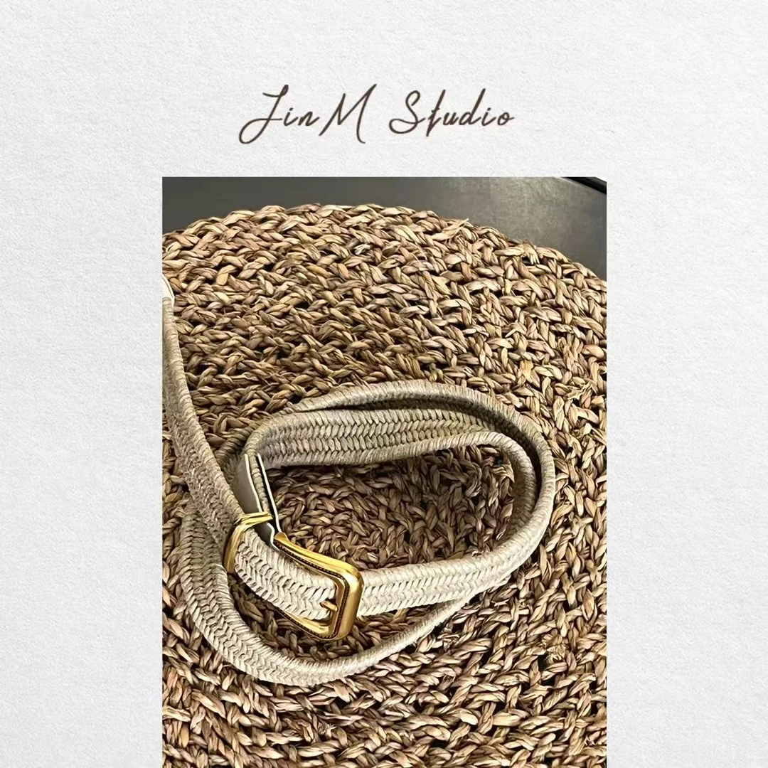 Jinmstudio丨环保超纤皮质高弹橡筋亚麻重工腰带622501A0052