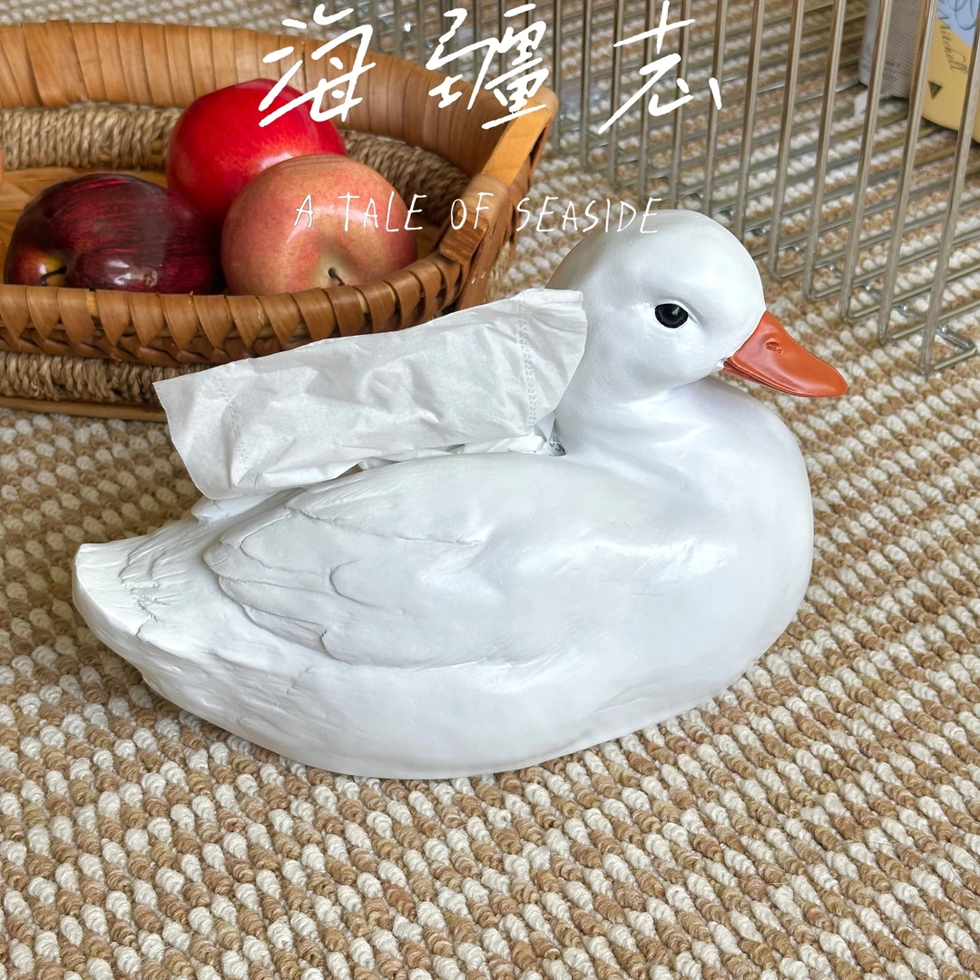 柯尔鸭纸巾盒客厅高颜值创意可爱卡通抽纸收纳摆件家用餐巾盒子