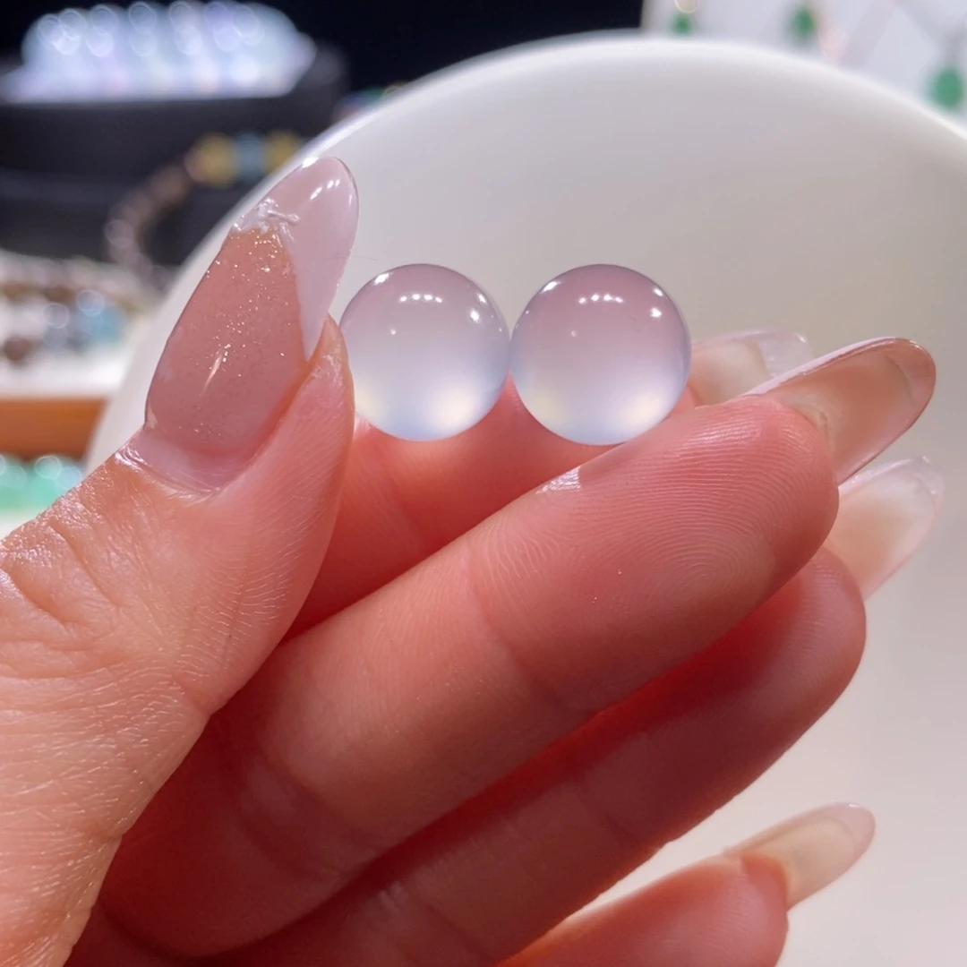 翡翠未镶嵌颈饰翡翠高冰白月光珠多样性发其一