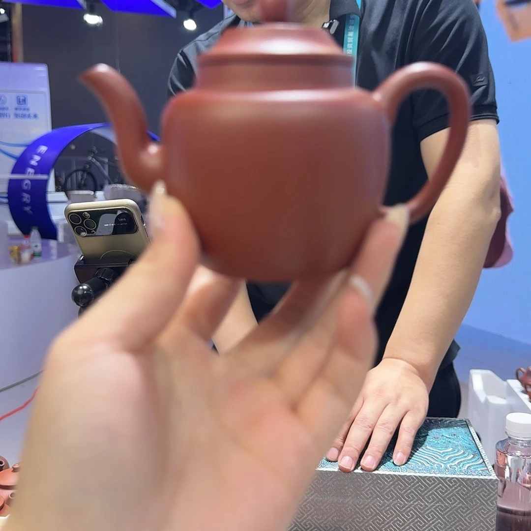 紫砂茶杯朱泥立帽宫灯