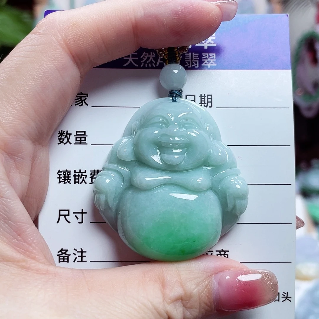 翡翠未镶嵌颈饰佛公09