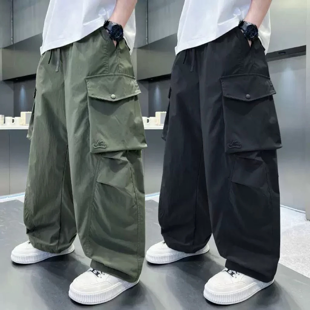 男童裤子春秋新款儿童宽松休闲工装裤中大童秋款潮牌潮酷弯刀裤