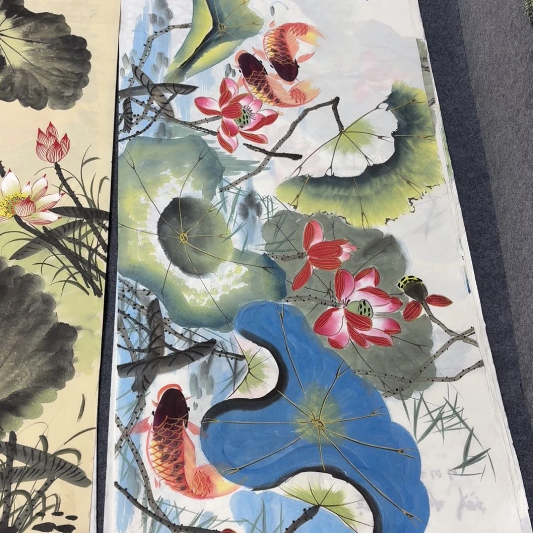 国画140×70手绘画画画