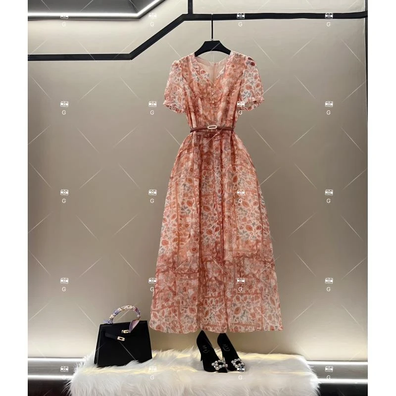 春夏优雅百搭时尚中国风女装连衣裙 GS-57035