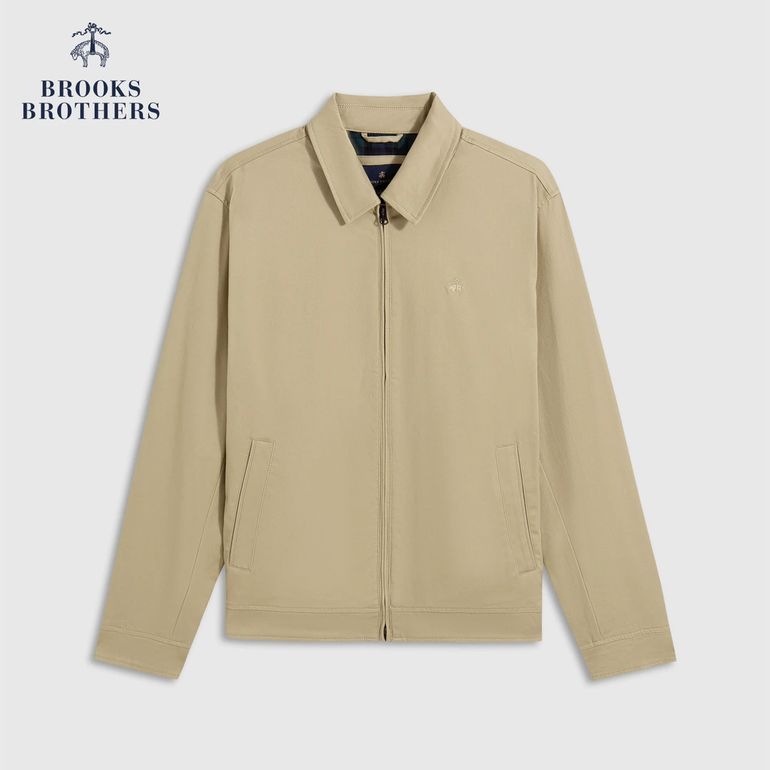 Brooks Brothers/布克兄弟男士25早秋新品翻领刺绣logo行政风夹克
