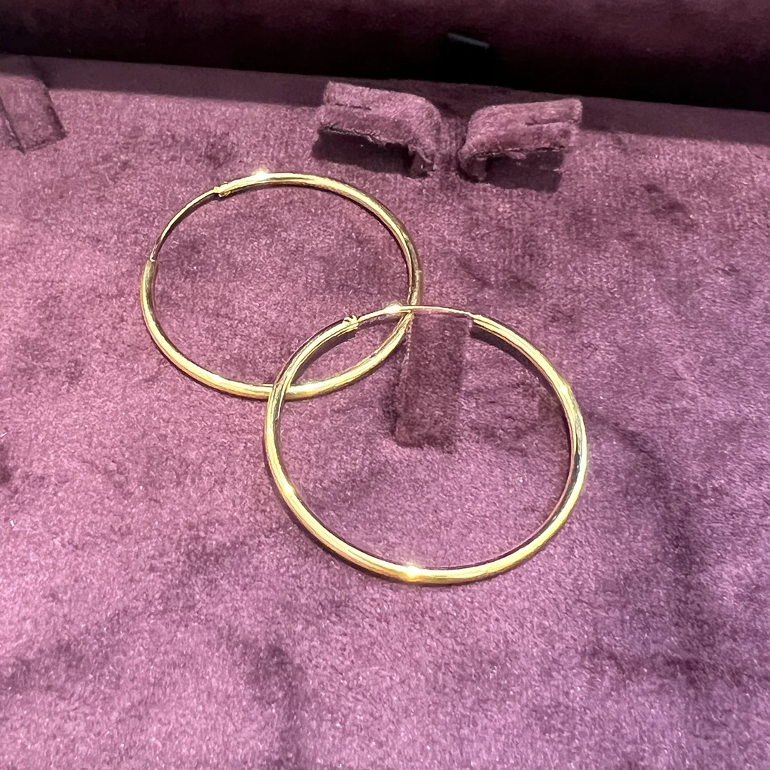 黄铜耳饰 素圈耳环 金包了铜
