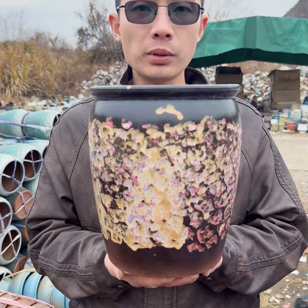 紫砂花盆口20高24.5（一个姹寂老庄红色！！！