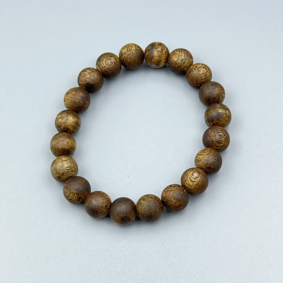 沉香奇楠沉香单圈串老料圆珠莺歌绿金丝密结油单圈多样性发其一