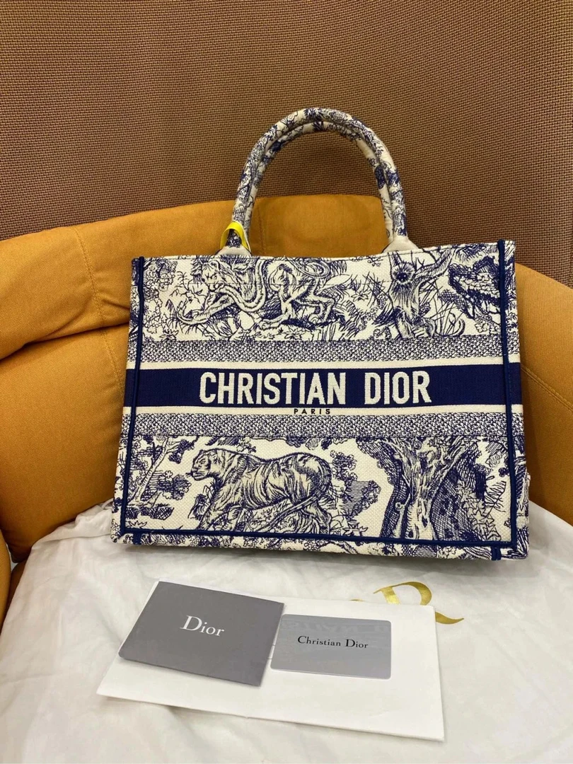 99新 DIOR/迪奥 动物园托特中号蓝底