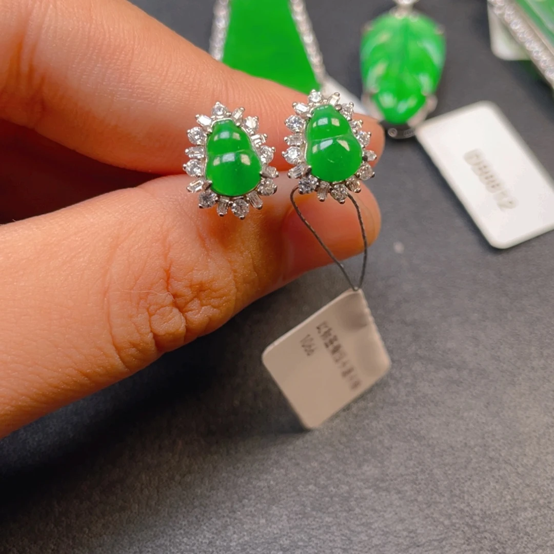 翡翠银S925镶嵌吊坠(不含链)