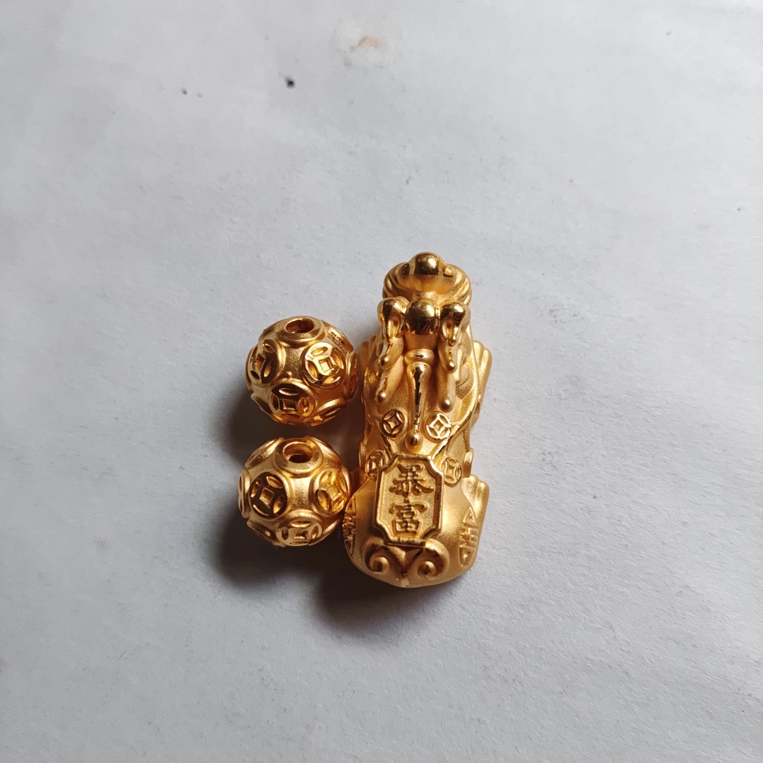 金元宝足金999貔貅珠子首饰