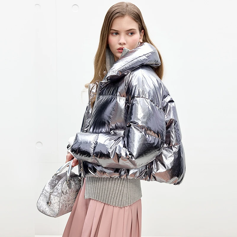 【90白鸭绒】Juicy Couture橘滋羽绒服女25冬新款假两件翻领外套