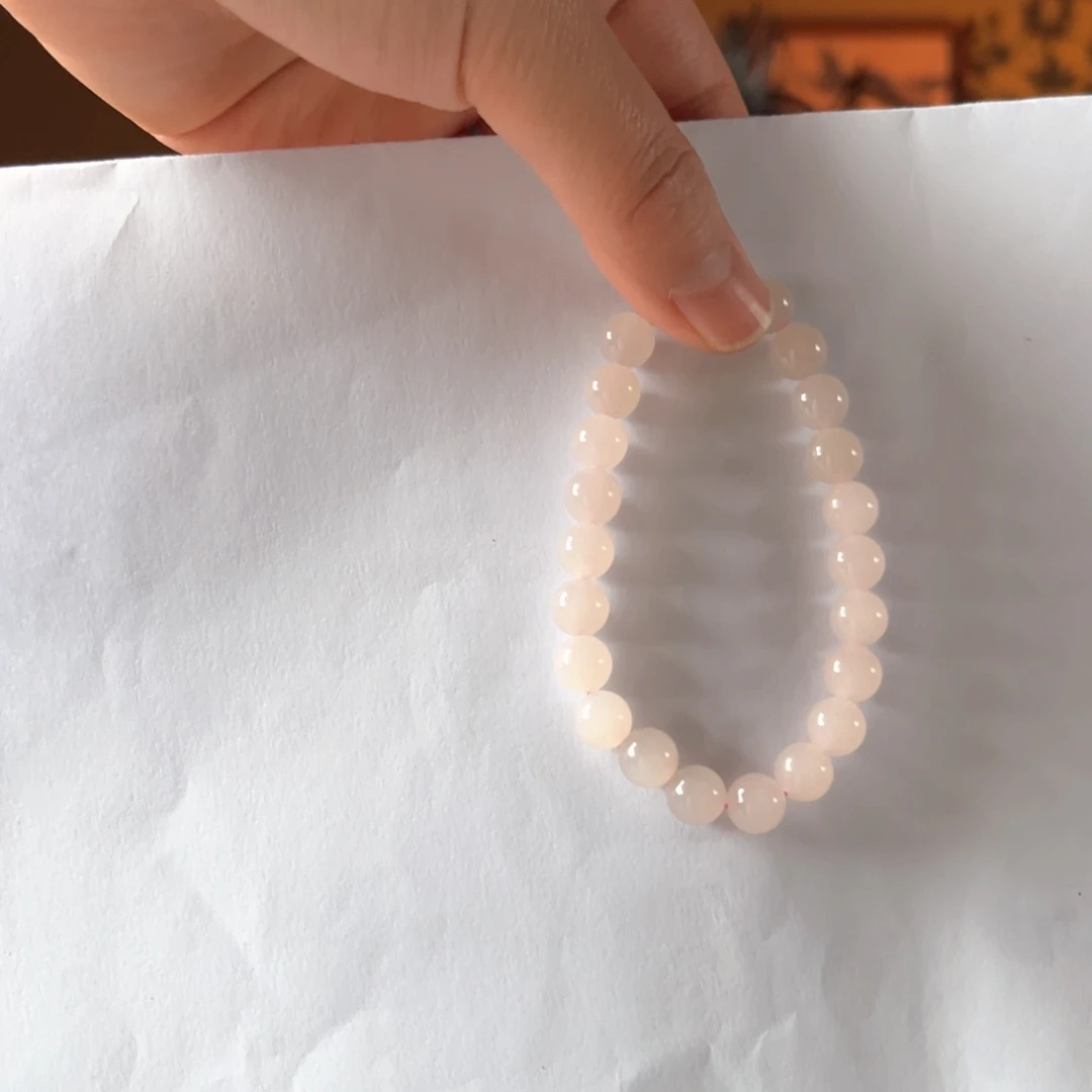 未镶嵌手串和田玉藕粉8mm320