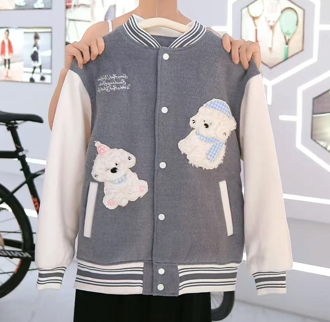 【RG品牌童装】女童外套秋冬款2025夹棉呢子中大童冬装棒球服