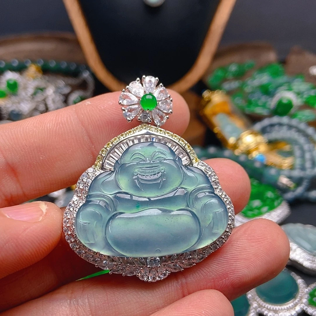 翡翠吊坠(不含链)银S925镶嵌427吊坠