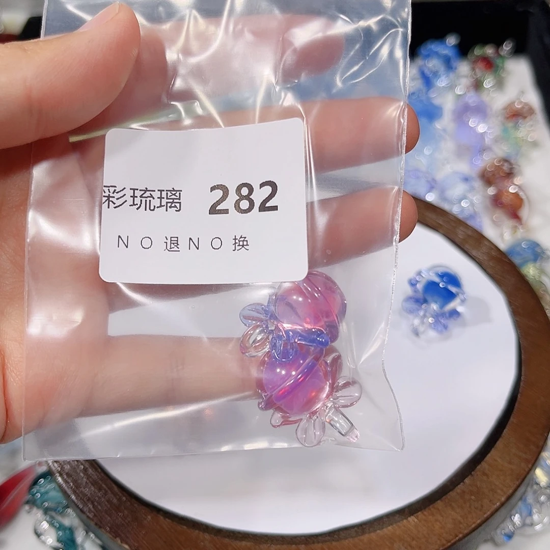 琉璃吊坠(不含链)282粉色铃铛