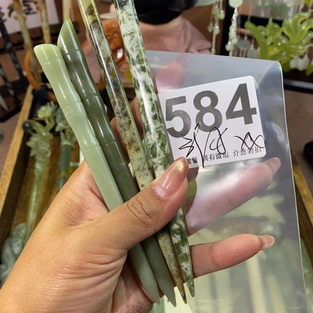 蛇纹石玉发饰未镶嵌慕****选