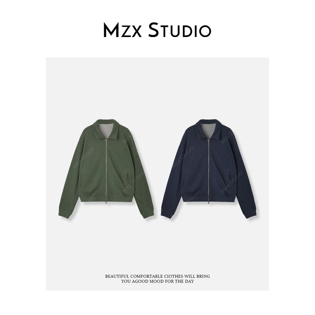 MZX 秋季全棉高级雾面感软糯纯色长袖翻领外套上衣 WT10226-P