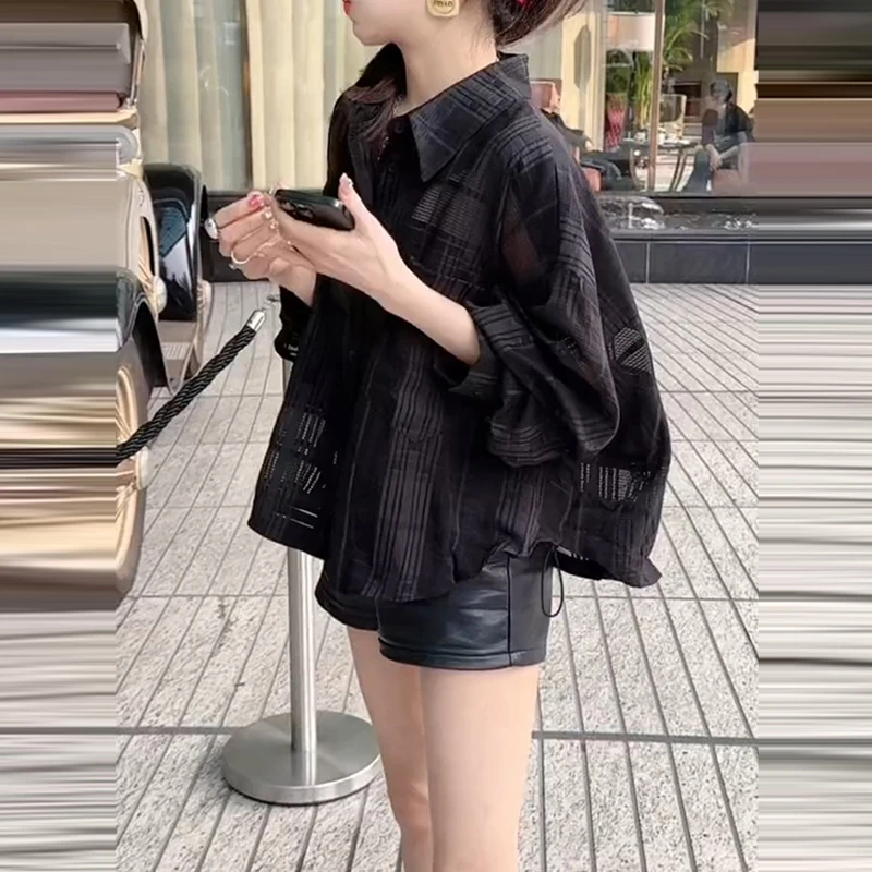 2025春季新款设计感防晒长袖衬衫女时尚洋气休闲宽松百搭上衣