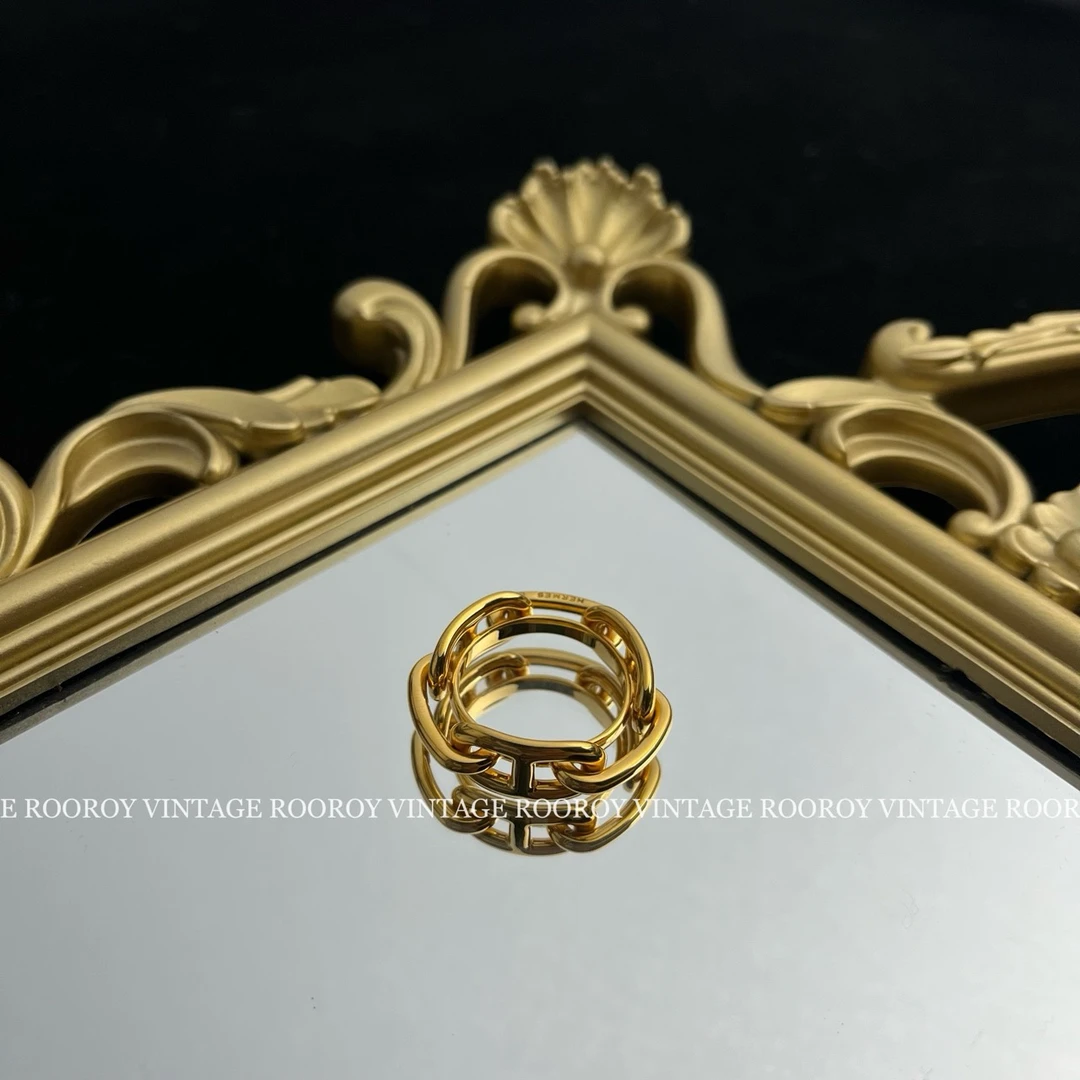 95新 Hermes/爱马仕 猪鼻子丝巾扣/6724