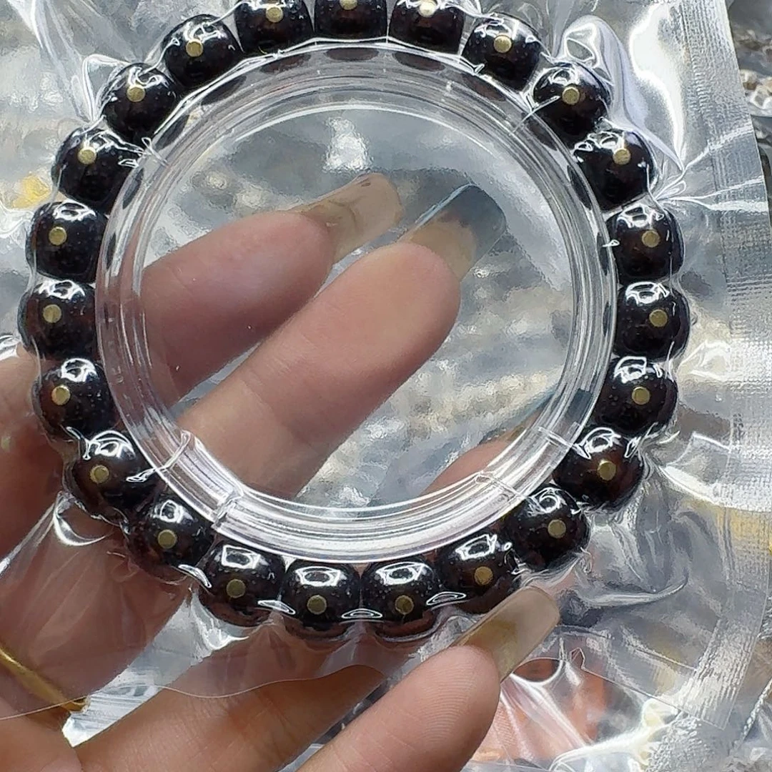 手串星月菩提176殿堂黑筋遇华星月菩提镶嵌10桶单圈