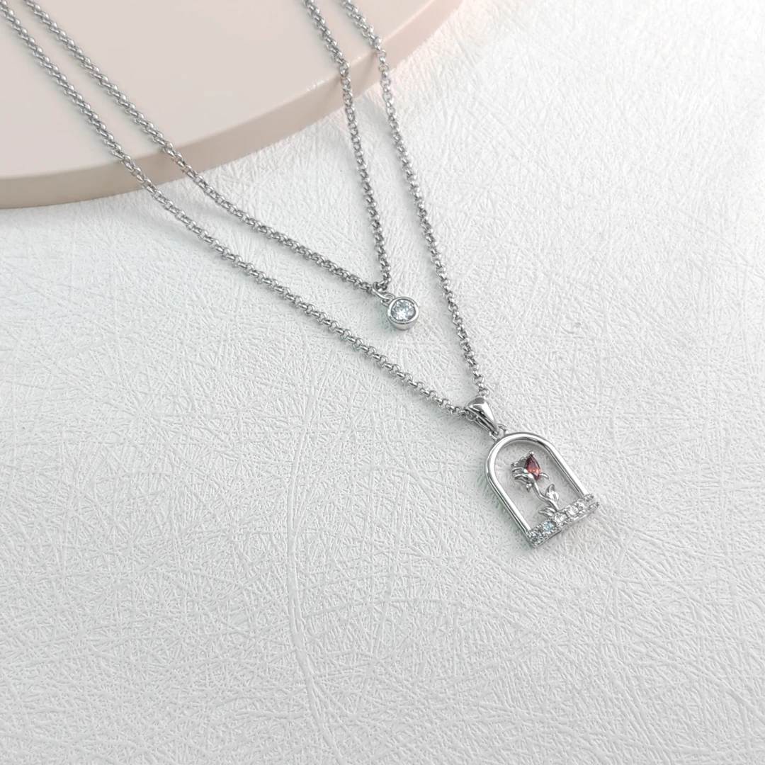 XUPING/旭平首饰 合金仿珍珠项链 夏上新玫瑰花 GDY X001029761