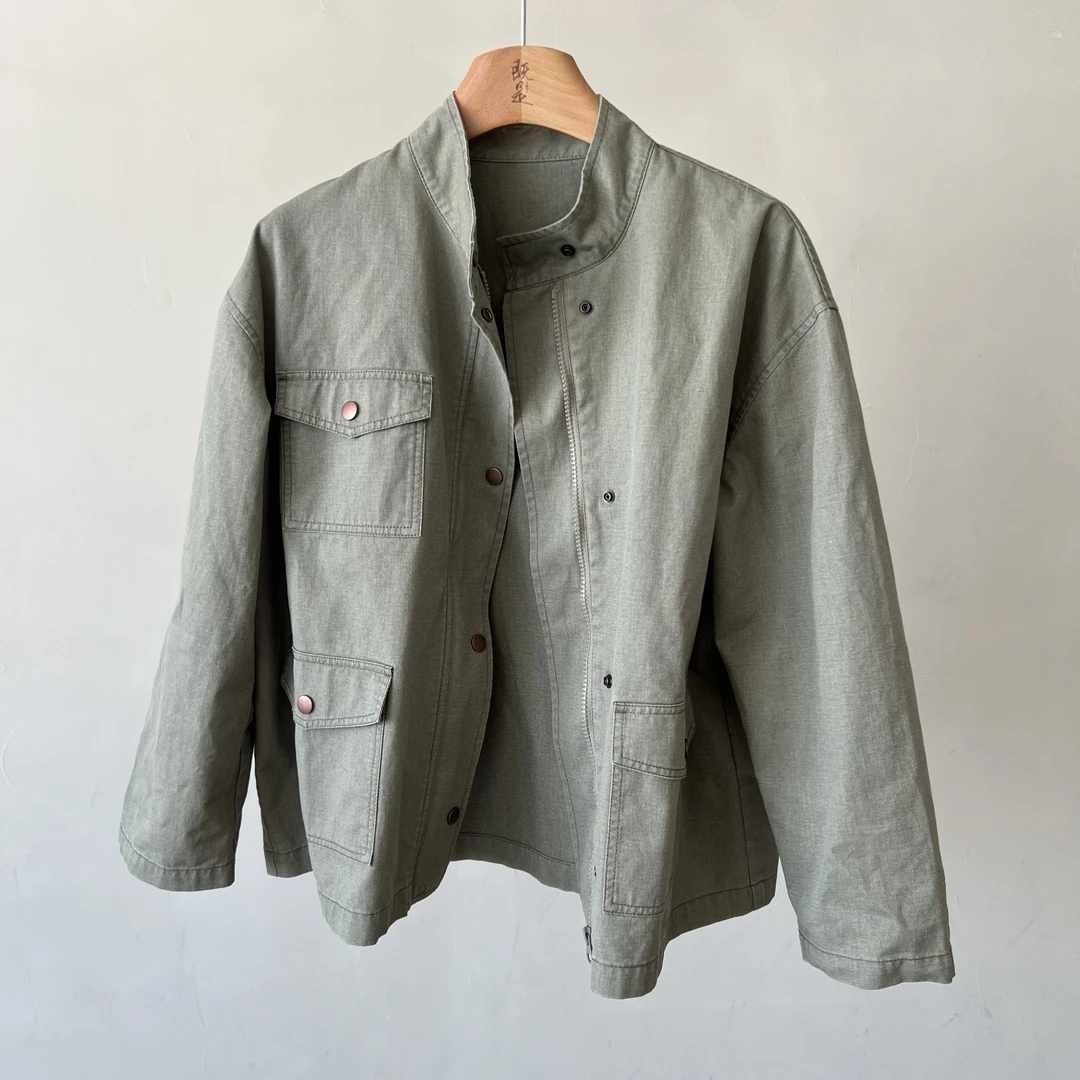 既是JISHI早秋【古仓】短款复古工装帆布夹克WT034