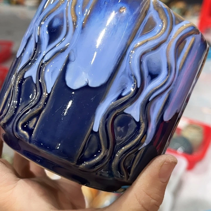 瓷片花盆多肉植物艺术品