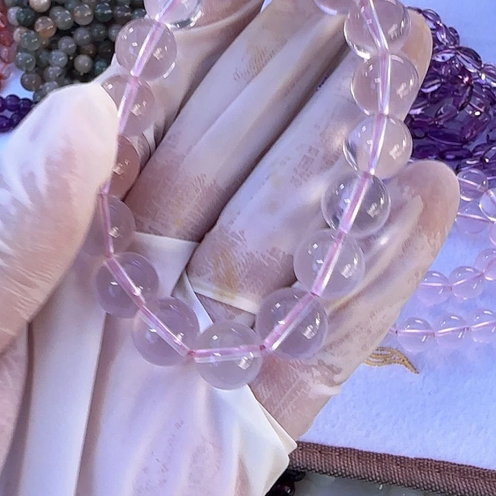 手串未镶嵌水晶粉水晶