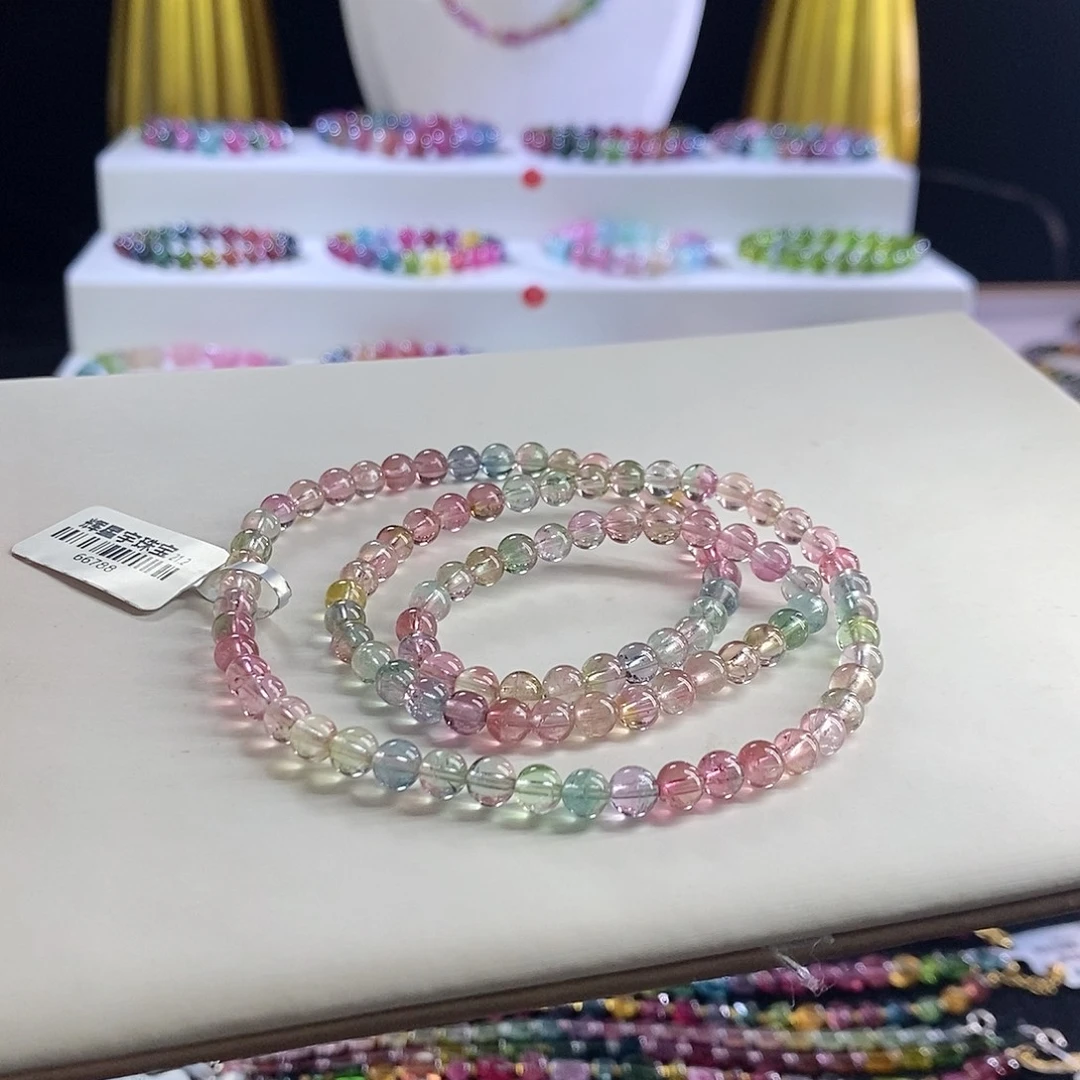 未镶嵌手链碧玺西瓜三圈