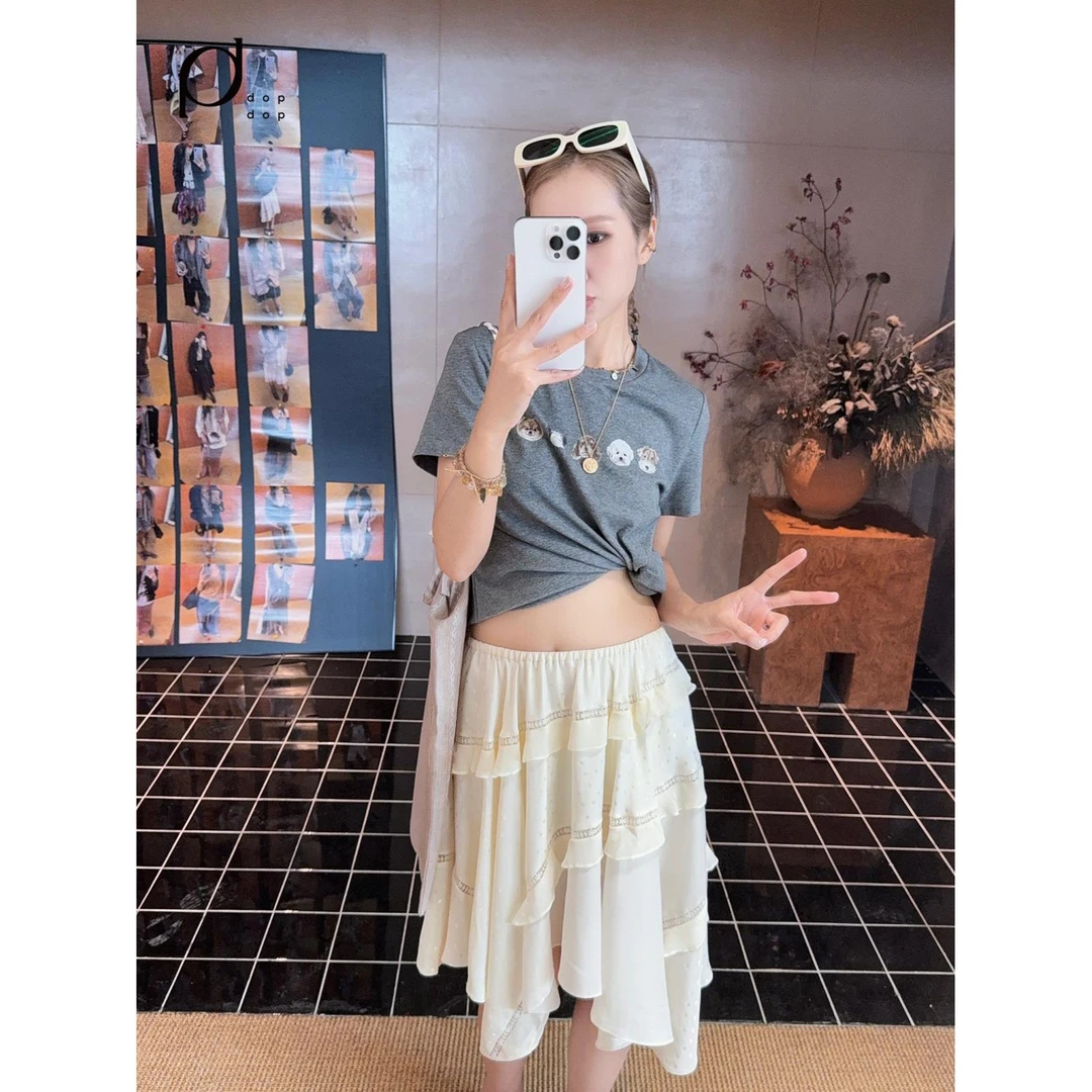 ICE DUST2025秋不规则荷叶边半身裙女2380dopdop买手店