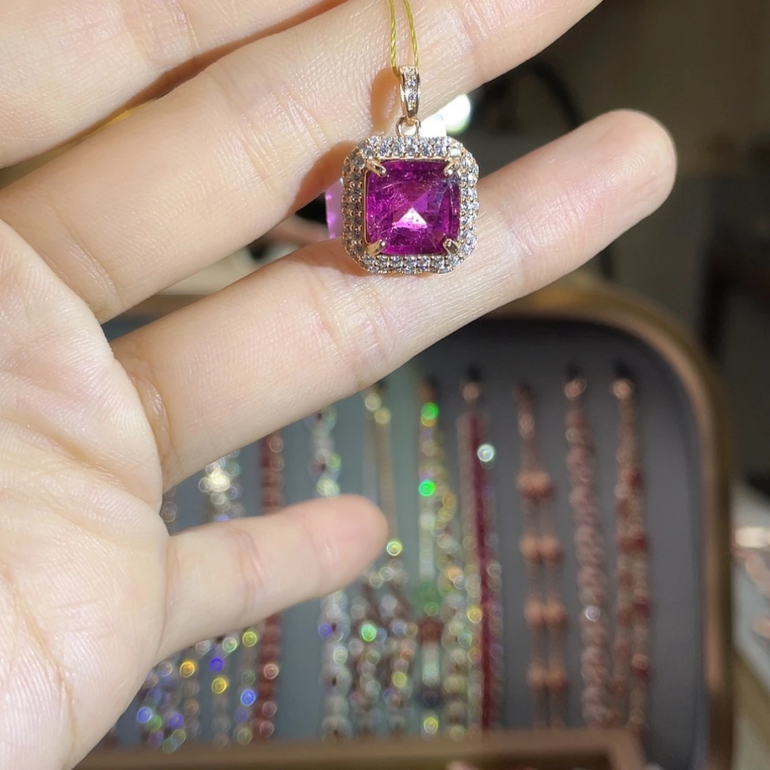 吊坠碧玺银S925镶嵌