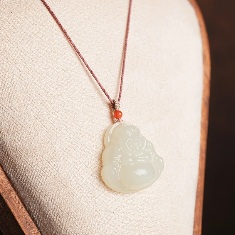 【鑫浩矿业】新疆和田玉-高润佛公吊坠挂件一件30mm