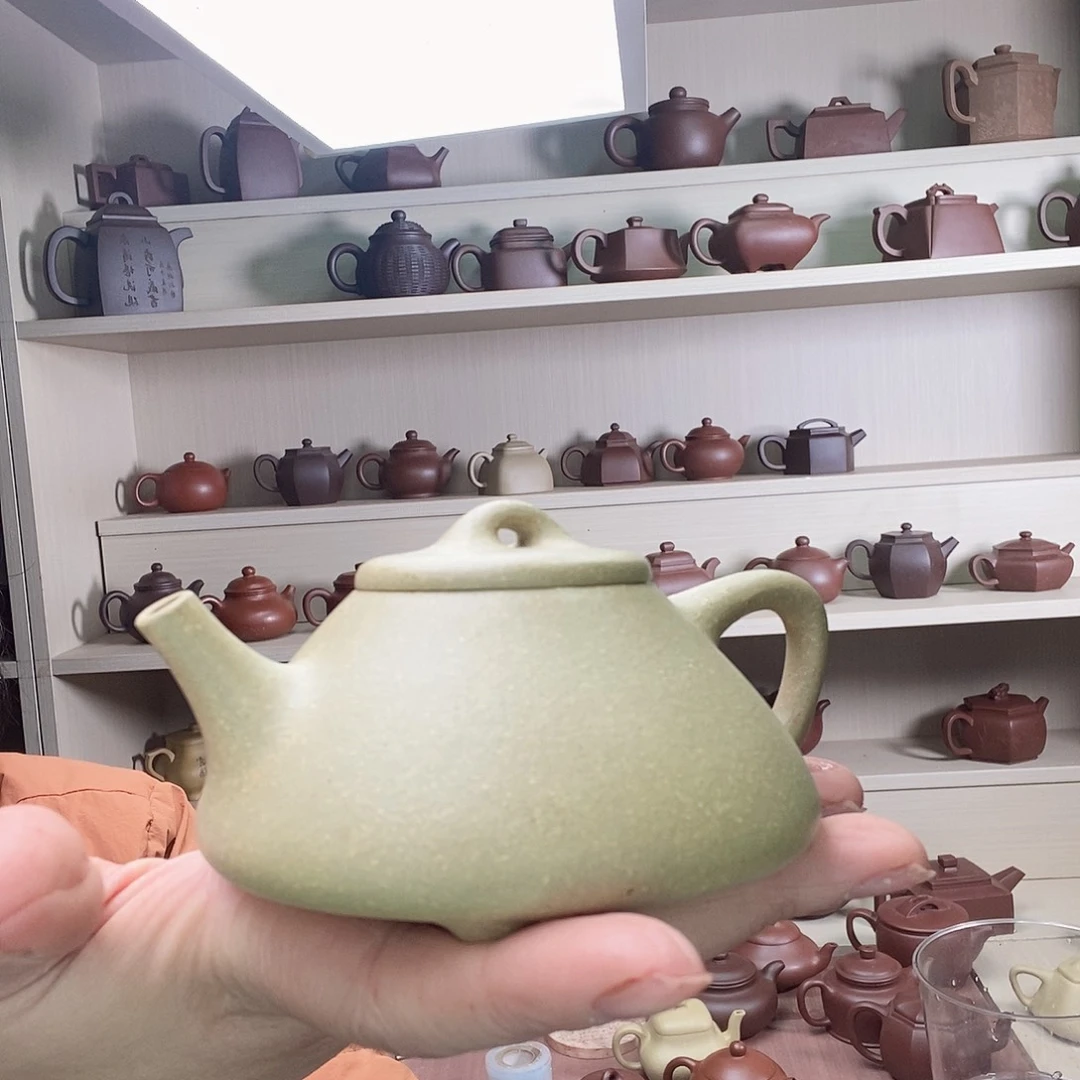 紫泥茶壶最***线本绿泥石瓢壶
