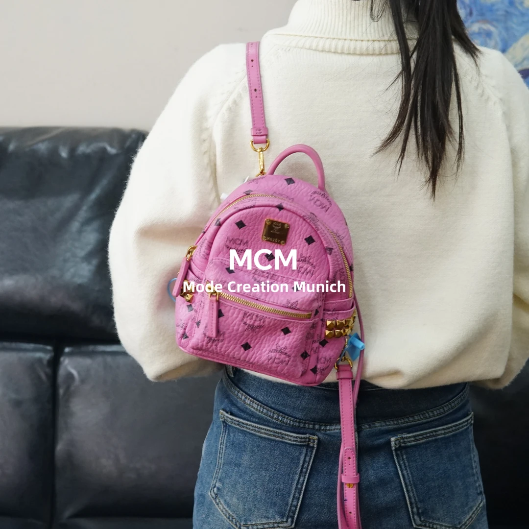 95新 MCM 粉色双肩包/JM12125029/5029