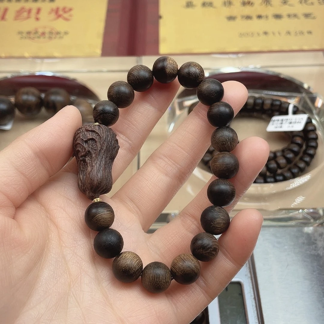 沉香手串丫*越南富森红土5A缨子瘤疤料1.0