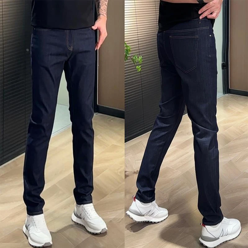 牛仔裤男春秋新品百搭修身极简风休闲裤潮牌轻奢欧货高档小脚裤子