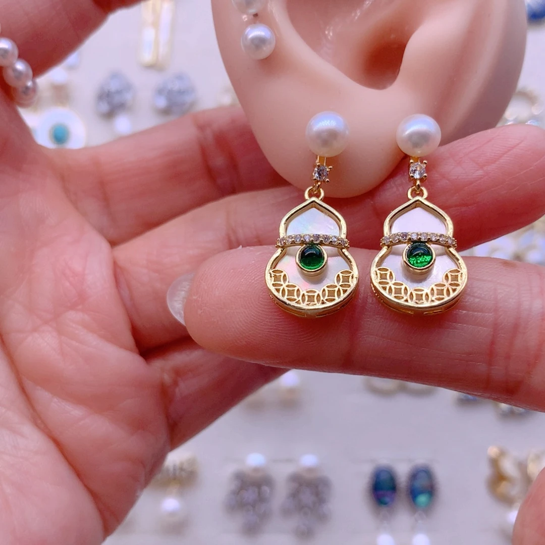 耳饰合金淡水珍珠