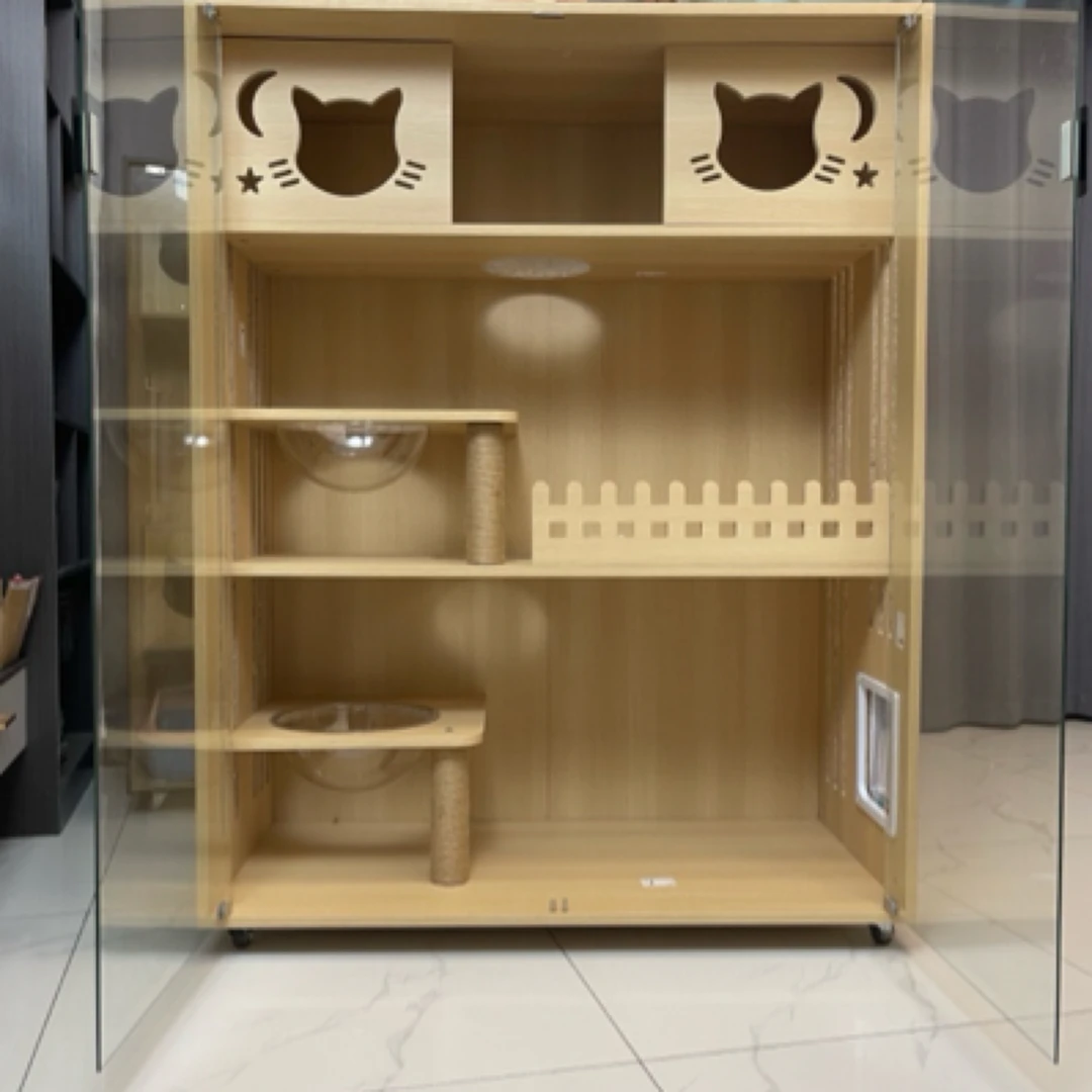 实木18毫米背板环保猫咪板材坚固实用型柜室内不猫别墅家用室内