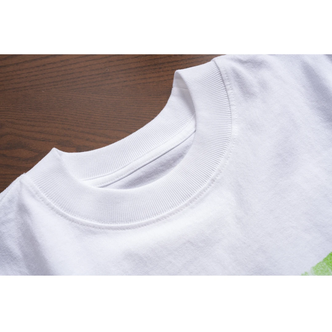 纯棉大版翻边袖印花T恤1409