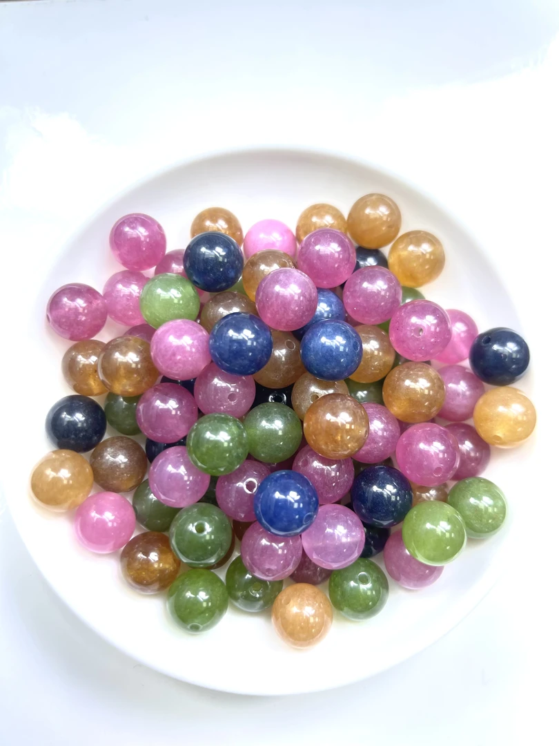 天然碧玺 散珠Y932  12mm 20颗（赠弹力绳）