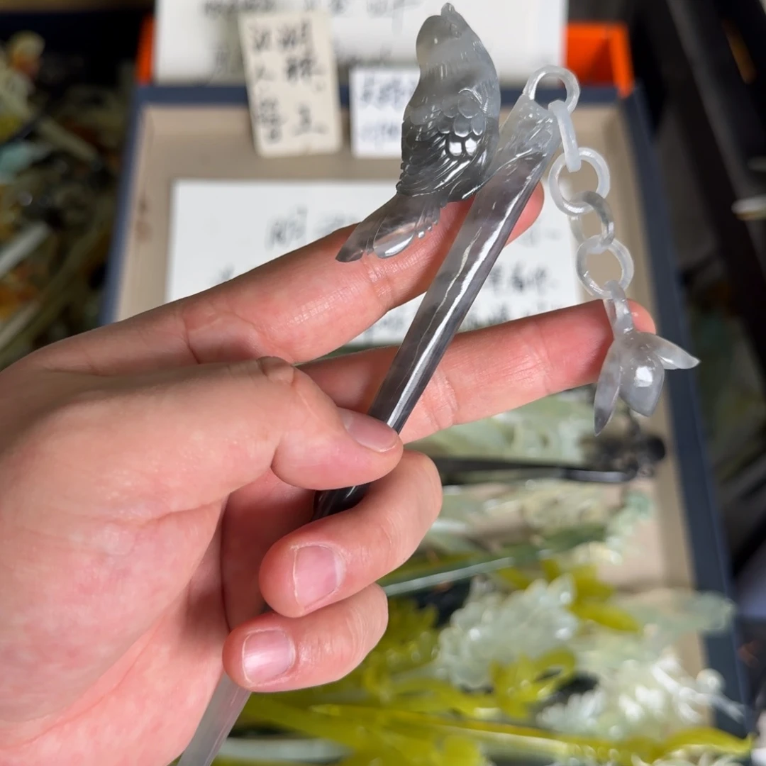 岫玉发饰未镶嵌明君玉簪贼拉好看