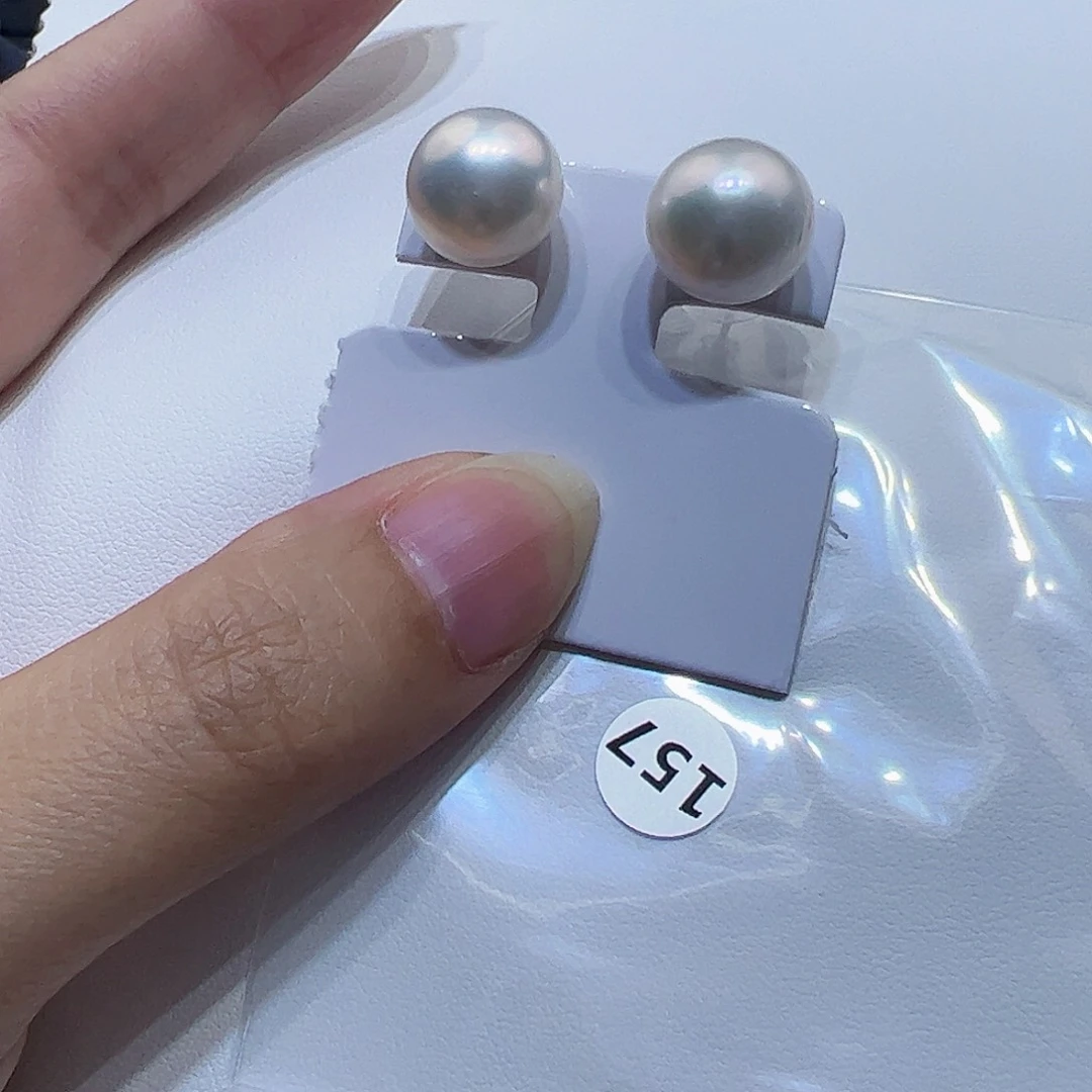 银S925镶嵌淡水珍珠耳饰