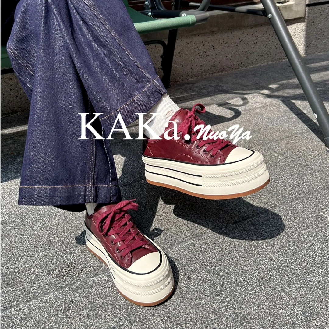 KAKA NUOYA卡卡诺亚  1976  百搭厚底休闲韩版高帮系带板鞋
