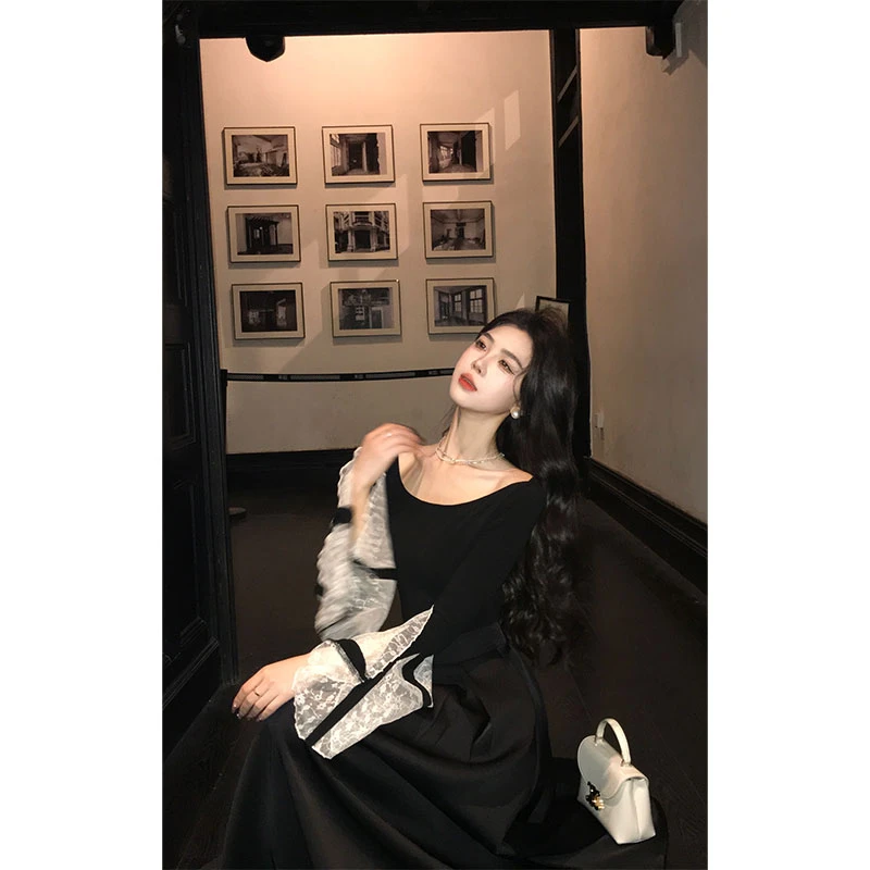 【花晨月夕】高级感洋气套装秋冬开衫上衣+高腰半身裙两件套LL9462