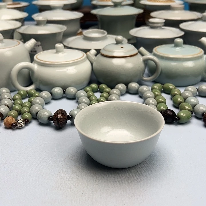 杯仿古月白釉主人杯原矿原釉原产地