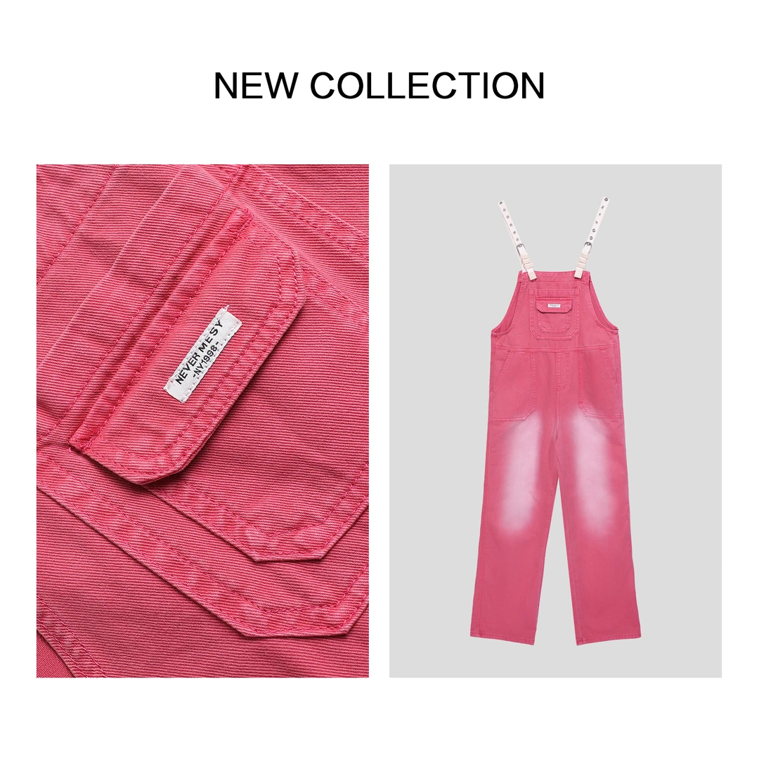 【婷婷专属】U1F36002B 春季流行 辣妹风 粉色背带裤 气质出众-6002