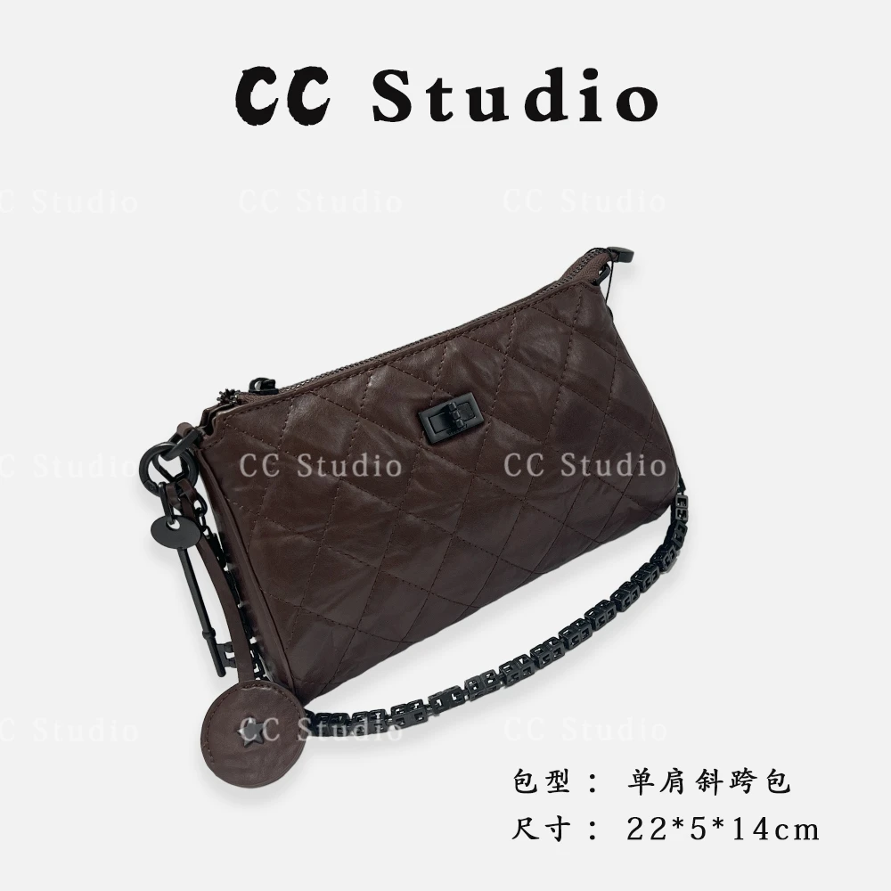 【尚恩CC】ZT-D7068-手抓牛皮咖-轻奢简约百搭女士新款单肩斜跨包