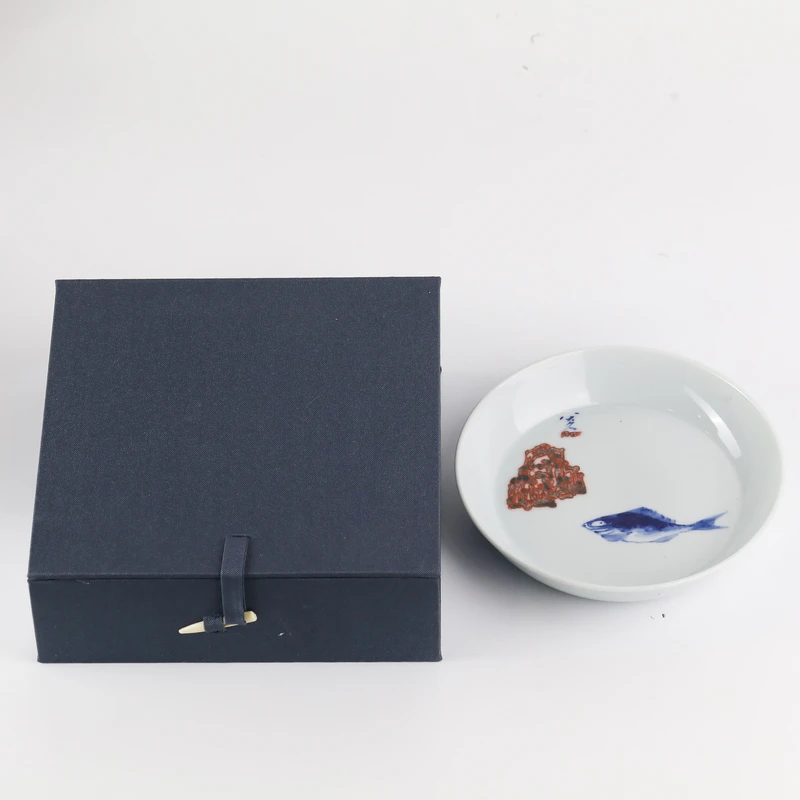 八大山人青花釉里红茶盘 直径15.3高3.2cm 51250310-03